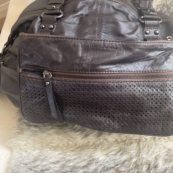Charles David Brown Leather Satchel - Picture 2 of 8